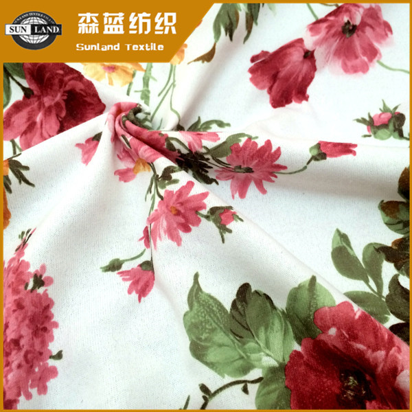 浙江印花絲蓋棉 Print polyester cover cotton jersey