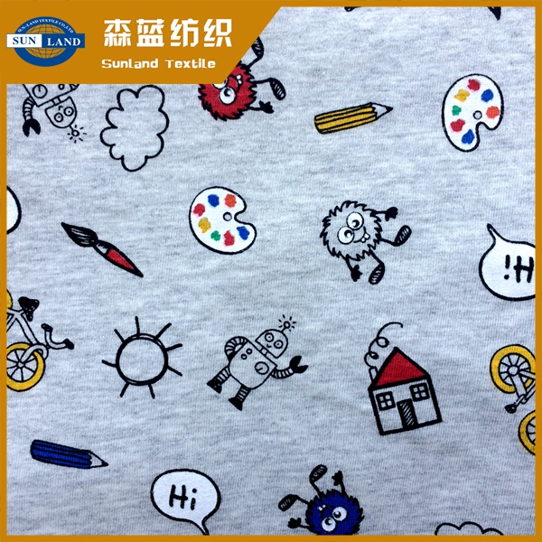 上海印花全棉汗布 Printed cotton jersey fabric